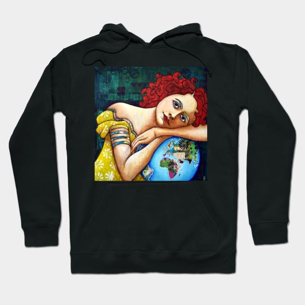 Protect : portrait of a Gaia (Mother Earth Goddess) Hoodie by scatterlings